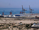 To go with story 'Pakistan-China-unrest-economy-port,FOCUS' by Jennie Matthew This photograph taken on February 12, 2013 shows the construction site at Gwadar port in the Arabian Sea. China's acquisition of a strategic port in Pakistan is the latest addition to its drive to secure energy and maritime routes and gives it a potential naval base in the Arabian Sea, unsettling India. AFP PHOTO