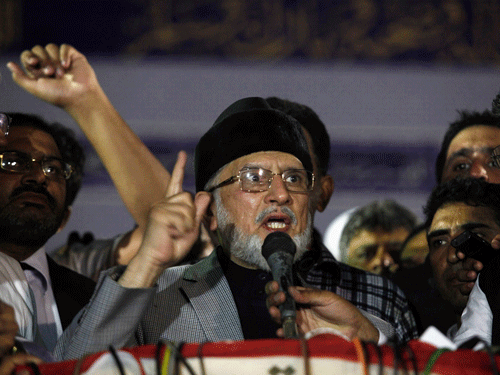 Pakistan Awami Tehrik (PAT)'s leader Dr Tahirul Qadri and his supporters have been accused of damaging public property, attacking police, snatching their wireless sets, causing damage to an armoured personnel carrier and creating a law and order situation, Dawn online reported. Reuters photo