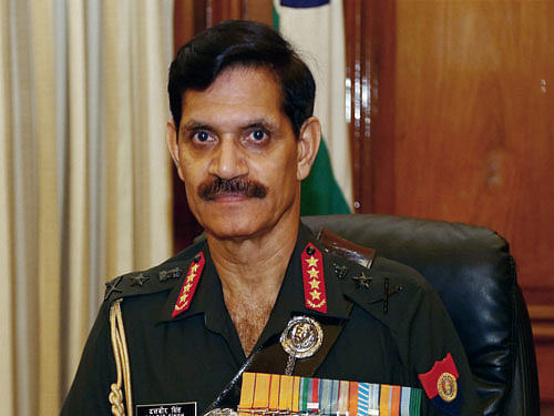 On his first day in office, Army Chief Gen Dalbir Singh Suhag today warned Pakistan that India's response to any beheading-like incident in future would be 'more than adequate, intense and immediate'. PTI photo