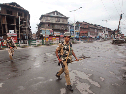 The strike called by separatist groups against Prime Minister Narendra Modi's visit to Jammu and Kashmir today evoked a partial response in the Valley. AP file photo