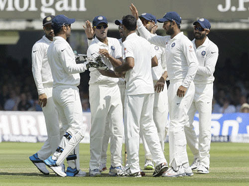 File photo of Indian cricket team during a test match. AP