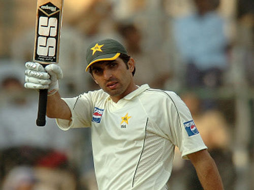 Misbah-ul Haq matched the record for scoring the fastest century in Test cricket and broke that of the fastest fifty. DH File Photo