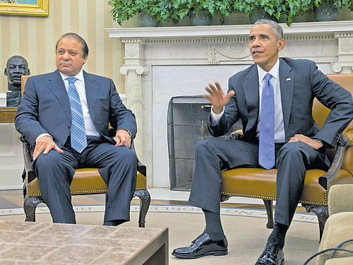 uncomfortable talks: US President Barack Obama and Pakistan Prime Minister Nawaz Sharif at a meeting in Washington. The Obama administration has been exploring a deal with Pakistan that would limit the scope of Pakistan's nuclear arsenal. nyt