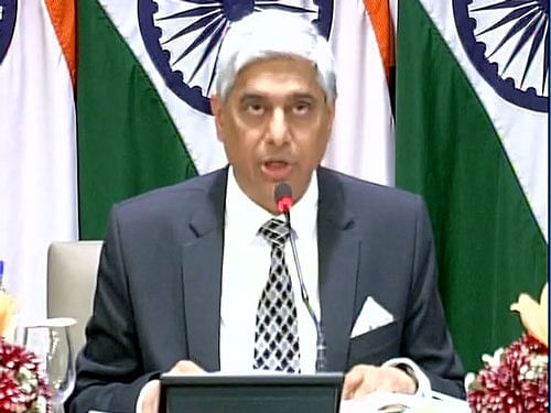 'Incitement to violence and terrorism across the border, parading of internationally recognised terrorists like Hafiz Saeed and Syed Salahuddin, and sincere follow up on the Mumbai attack trial and the Pathankot attack investigation in Pakistan,' External Affairs Ministry Spokesperson Vikas Swarup said. File photo