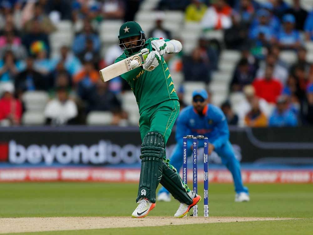 Pakistan's target was revised to 289 in 41 overs as play resumed in their marquee rain-hit clash against India in the ICC Champions Trophy here today. Reuters Photo