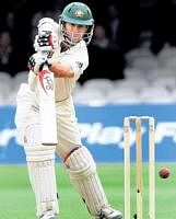 Australias Simon Katich drives to off-side en route to his fifty against Pakistan at Lords on Thursday. AP