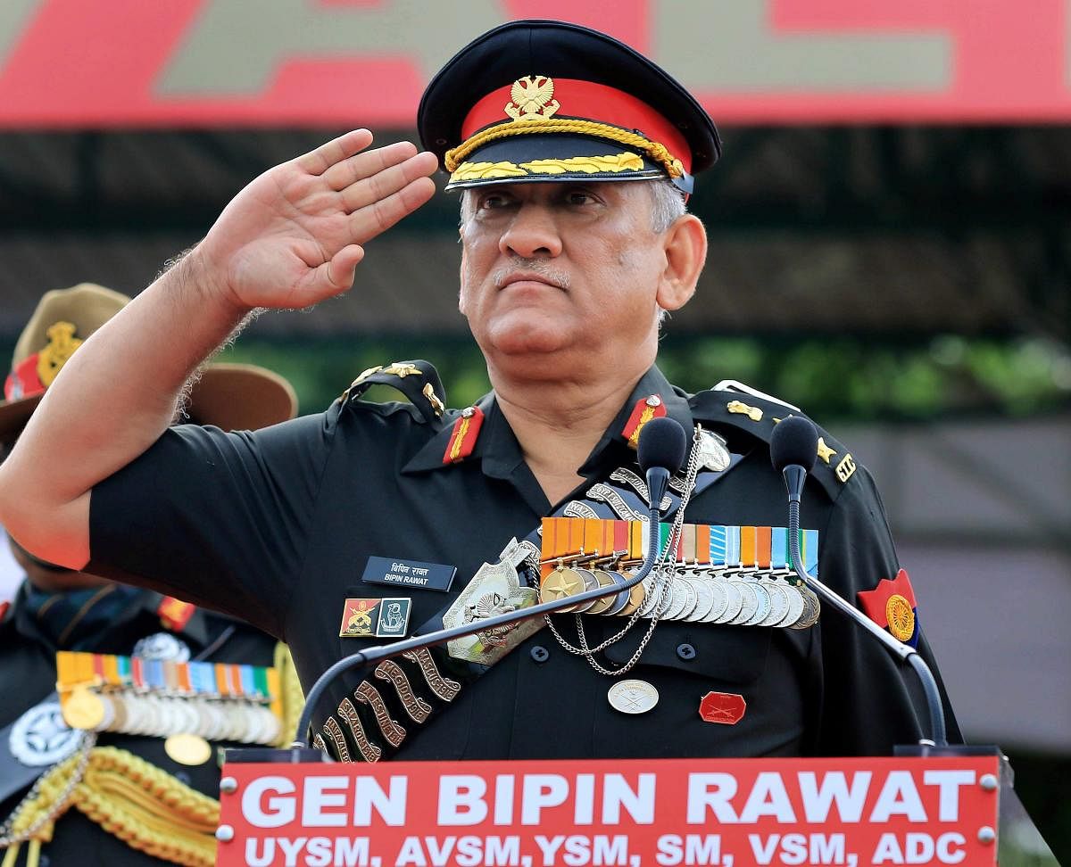 Army Chief General Bipin Rawat during the centenary celebration of Battle of Haifa 1918-2018 , at 61 Cavalry Ground in Jaipur, on Saturday. PTI