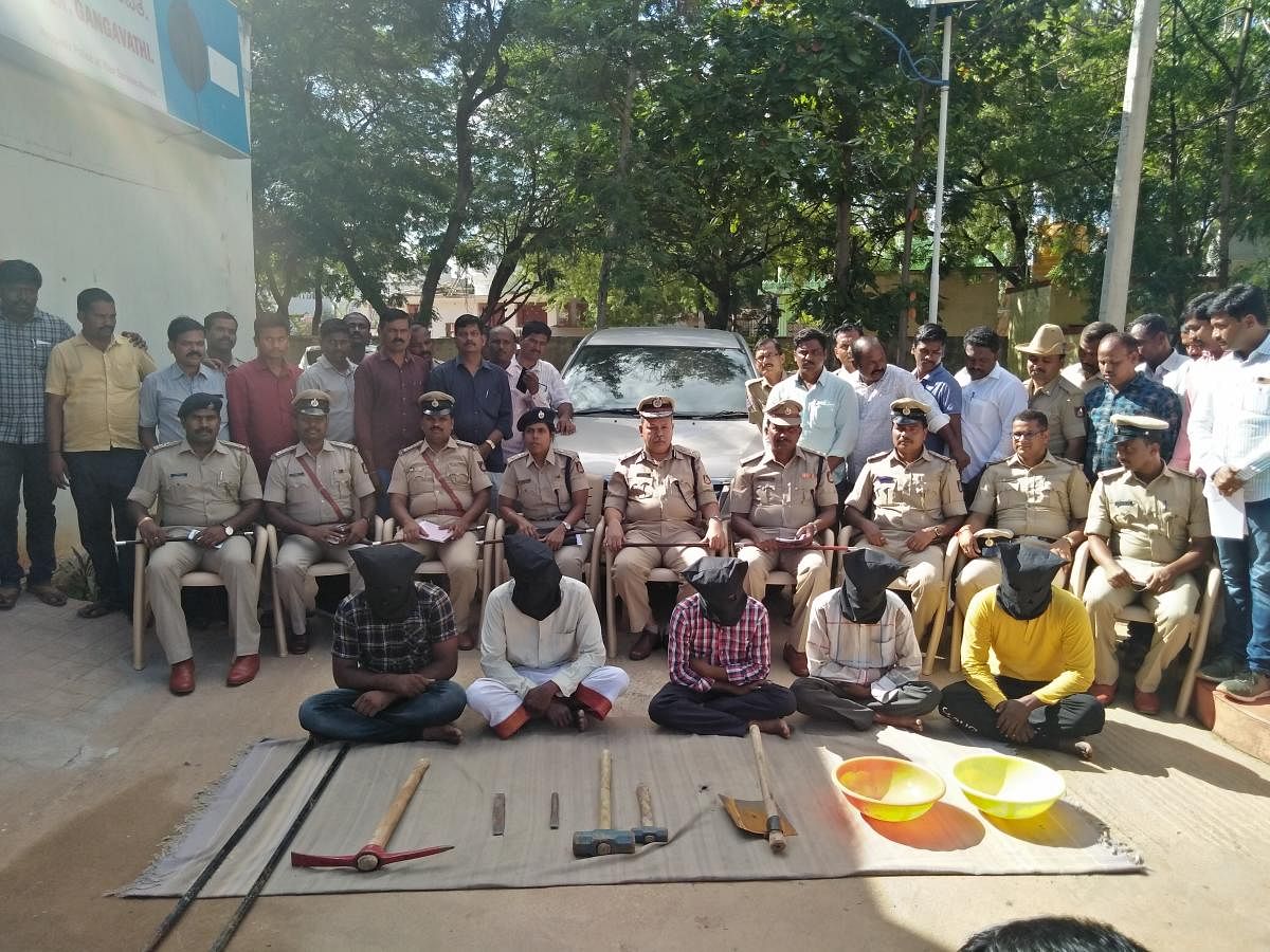 Koppal police nabbed 5 miscreants for vandalising Nava Brindavana.