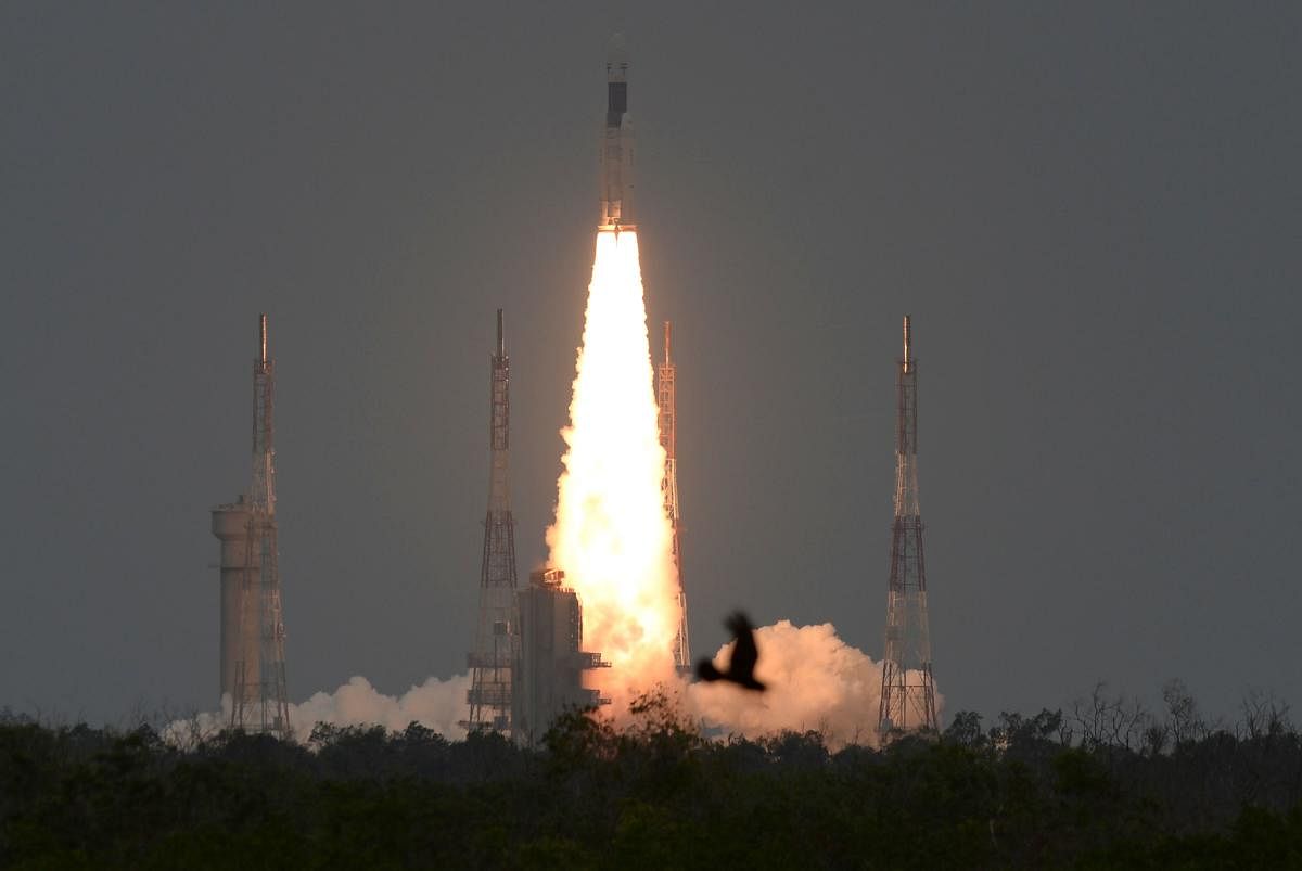 Chandrayaan-2 (Moon Chariot 2) is launched successfully at the Satish Dhawan Space Centre. (Photo by AFP)
