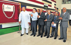 Union HRD Minister M M Pallam Raju inaugurates Marena, the indoor sports complex of Manipal University in Manipal on Tuesday.