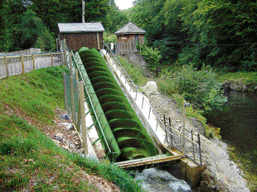 inspiring An undated handout photo of a hydroelectric system in Dartmoor National Park in England, that is based on a screw invented by Archimedes that moves water, but in reverse. (Photo: Chris Elliott/Western Renewable Energy via The New York Times)