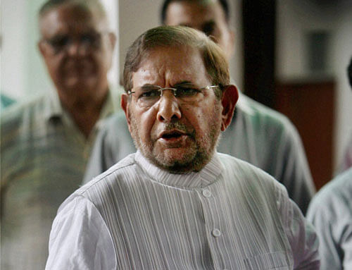 JD(U) chief Sharad Yadav today shared the dais with Samajwadi Party supremo Mulayam Singh Yadav on the inaugural day of SP's national convention here, fuelling speculation about their joining hands. PTI file photo