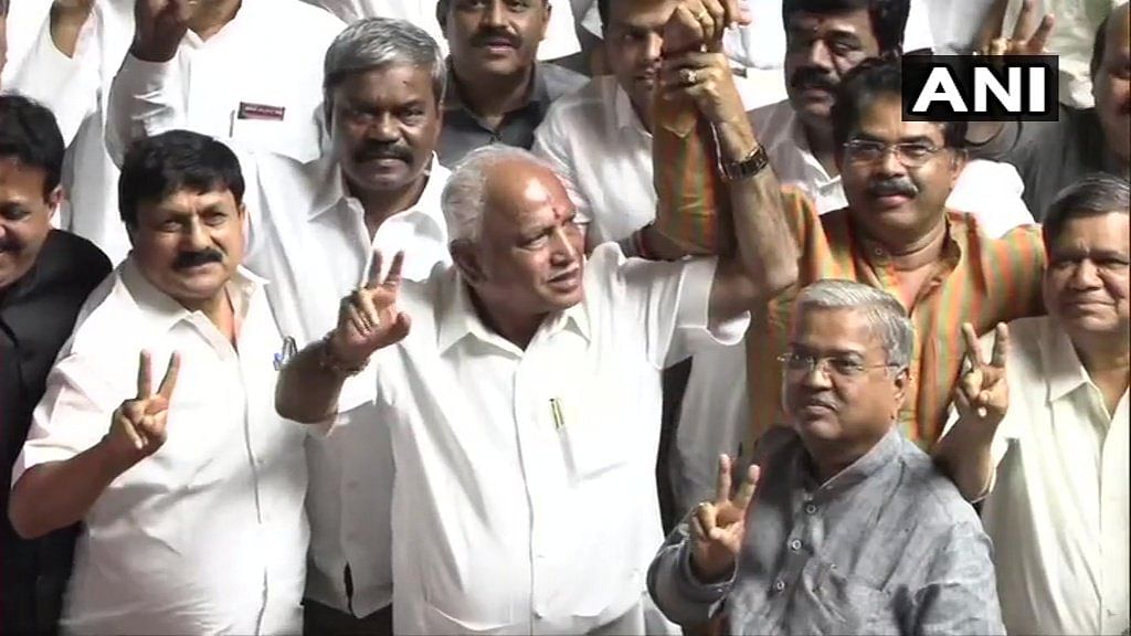 BS Yeddyurappa after the coalition government lost in the trust vote. Photo credit: ANI twitter