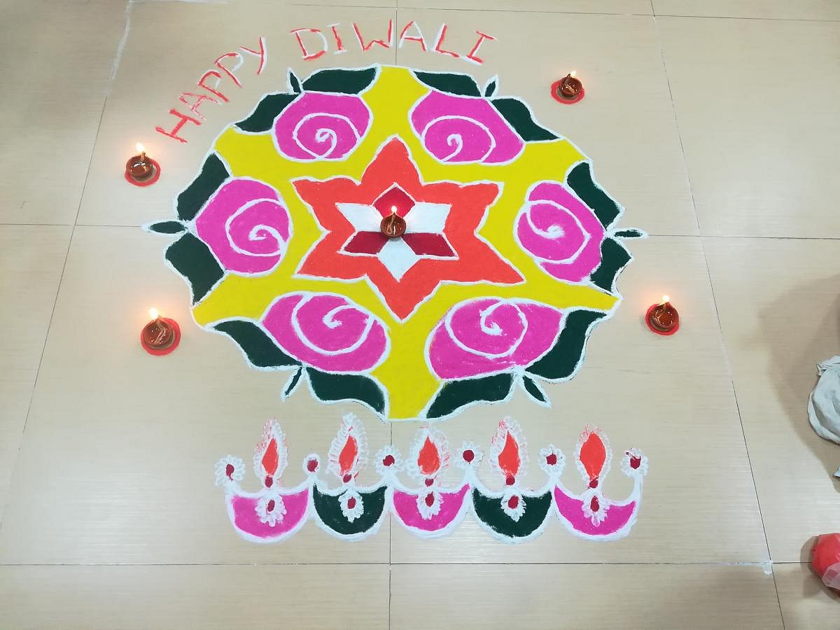 Rangoli, a colourful science of symmetry