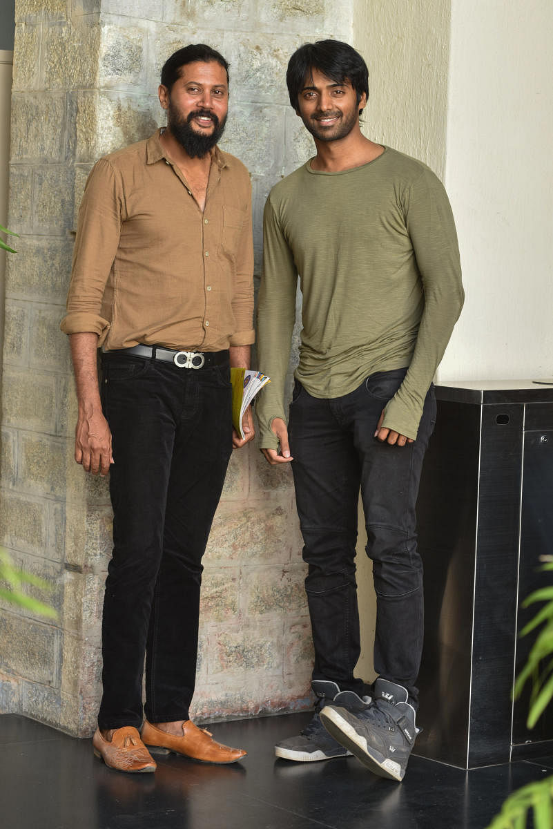 Screenwriter Maasthi (left) and actor Vihan Gowda at the DH office.