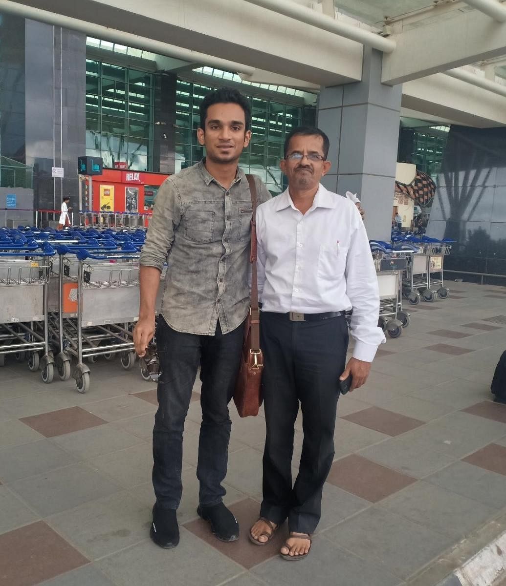 Gautam Madahavan with driver Krishnan Nair.