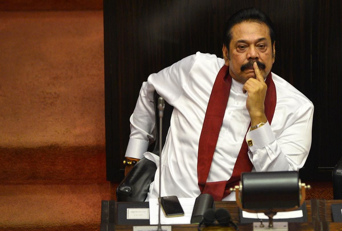 Opposition leader Mahinda Rajapakse told parliament that Voule's plans to meet with senior judges overseeing cases concerning military excesses amounted to foreign interference. Photo credit: AFP