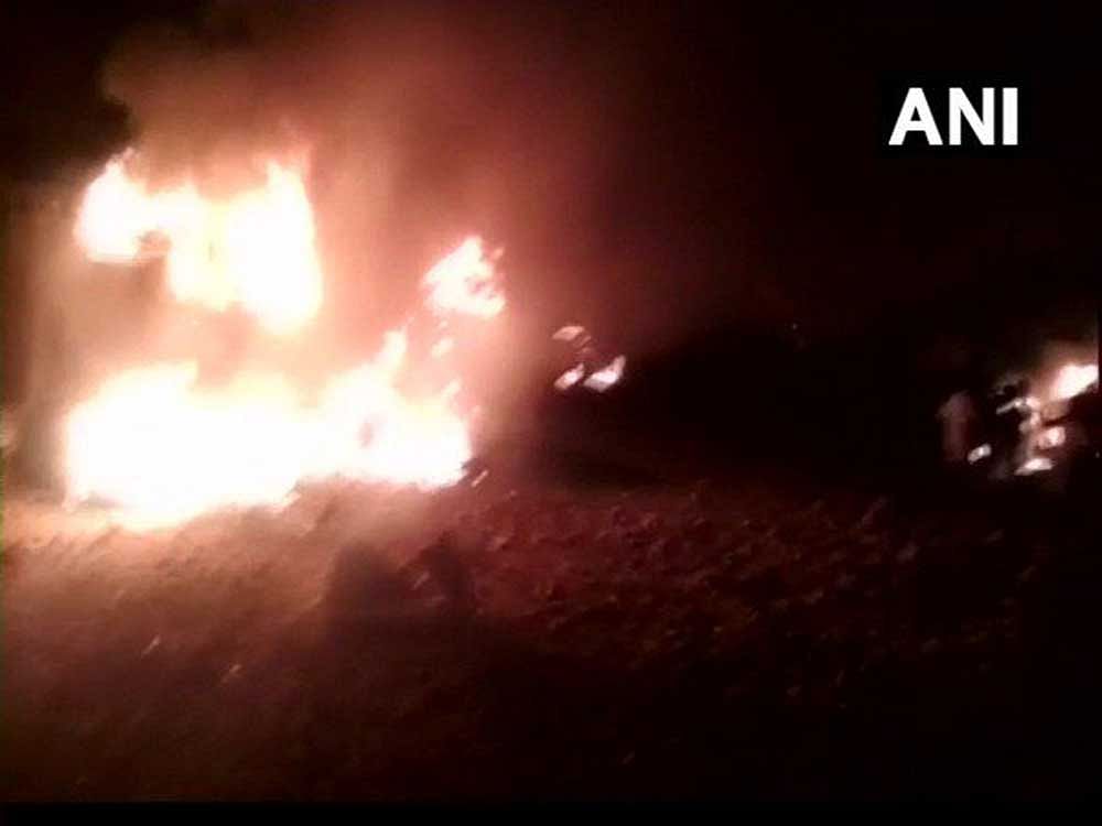The incident occurred around 8.30 pm at Hathi Belagal village of Aluru block. The condition of those injured in the explosion is said to be serious. Image courtesy ANI/Twitter