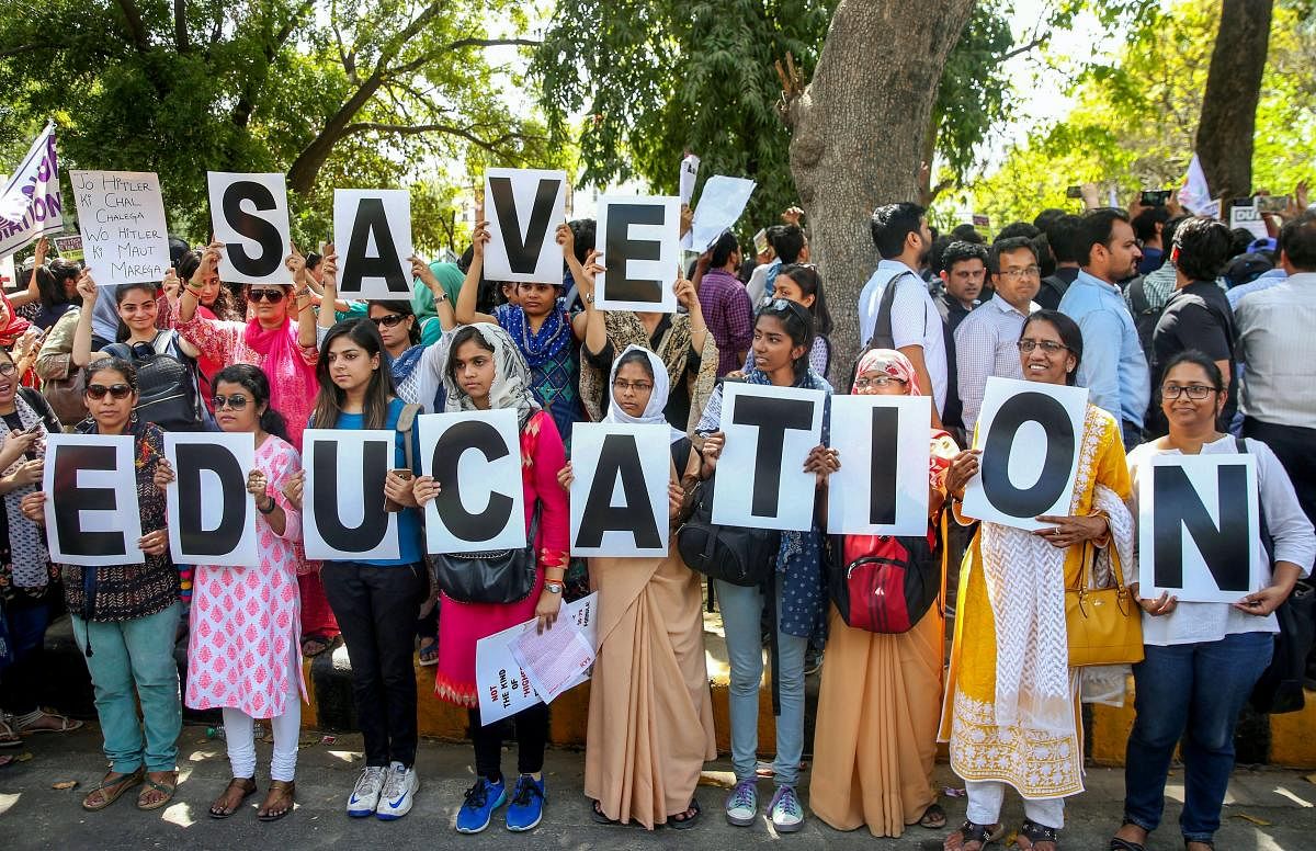 Delhi University Teachers' Association on Friday criticised the Draft National Education Policy (DNEP), saying it paves the way "for handing education entirely over to the markets". (PTI Photo)