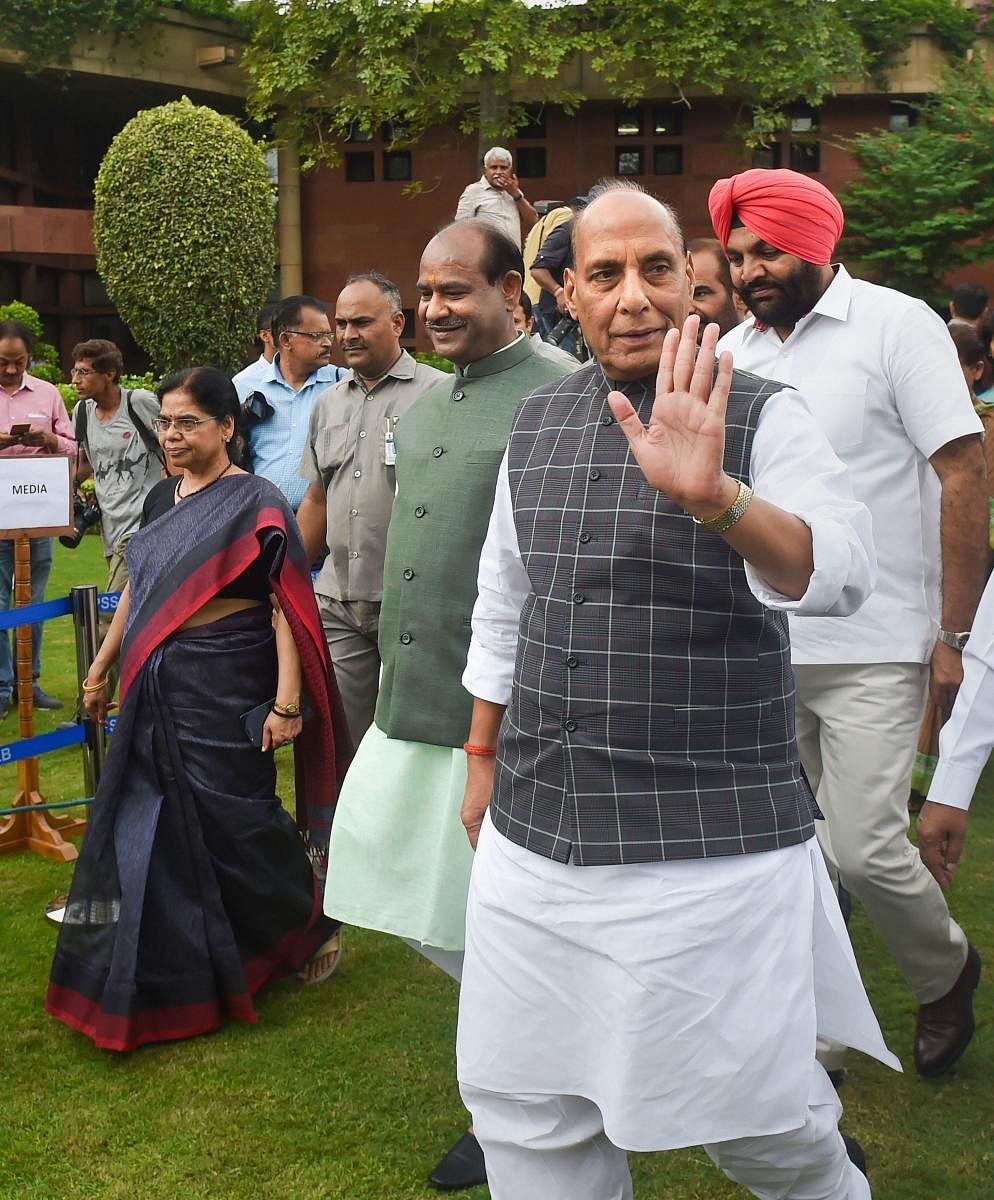 Defence Minister Rajnath Singh said that the Union government will write to parents of Kargil War martyrs and serving soldiers to pay tributes to their valour. (PTI Photo)
