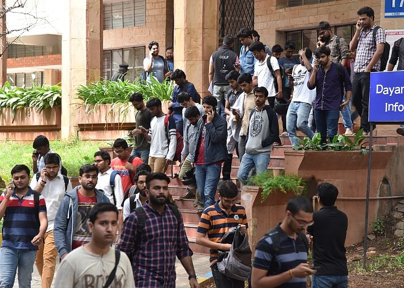 tudents came out after written Common Admission Test (CAT) for Indian Institutes of Management (IIM) admission, at Dayananda Sagar Institutes exam centre in Bengaluru. (DH Photo)