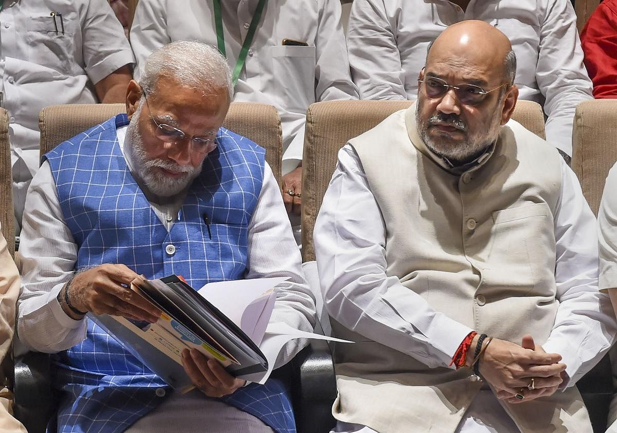 File picture of Prime Minister Narendra Modi and Union Home Minister Amit Shah. Photo credit: PTI