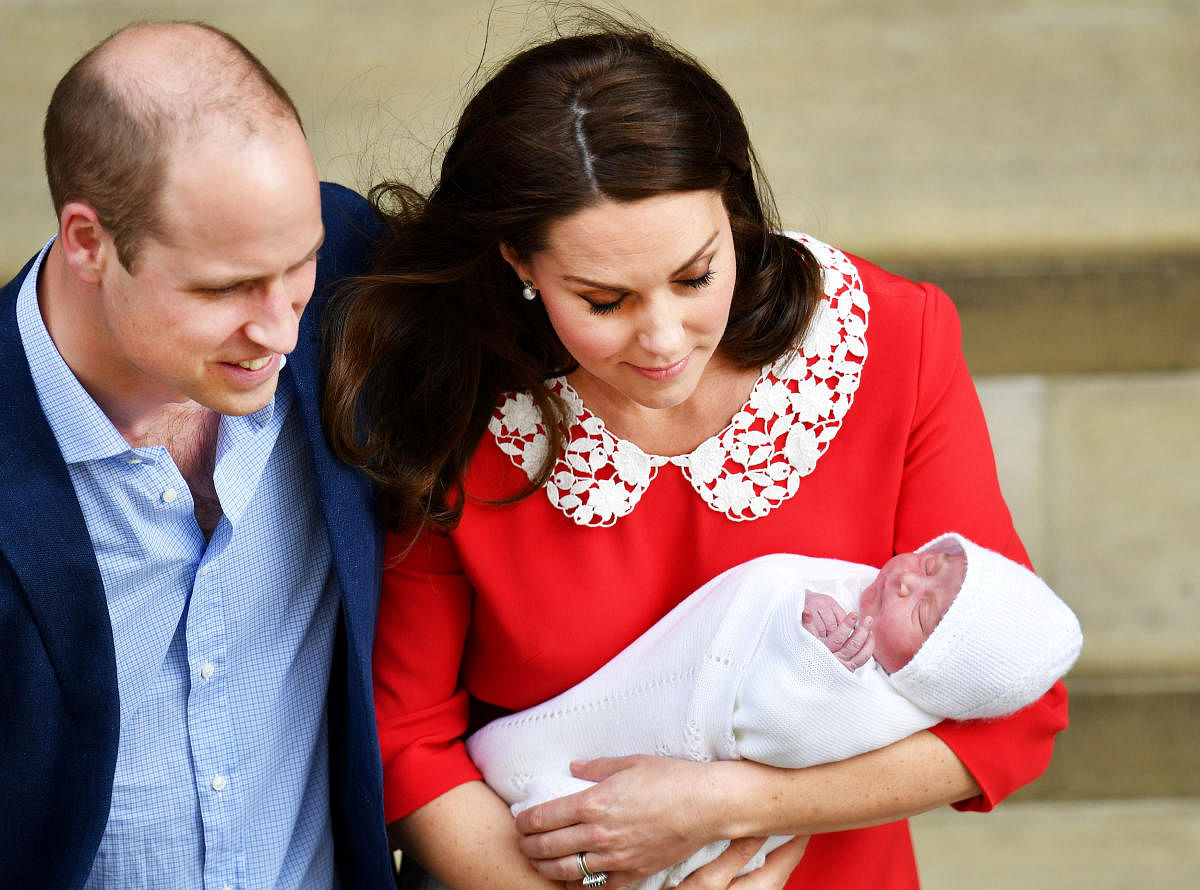 Britain's Prince William and Catherine, The Duchess of Cambridge with their newborn son. Reuters Photo