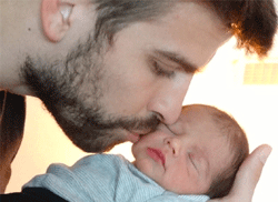 Shakira posted the pic of Gerard Pique holding their son Milan