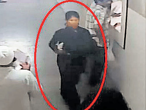 The footage of CCTV cameras installed at Bowring Hospital shows a woman fleeing with a baby on Sunday.