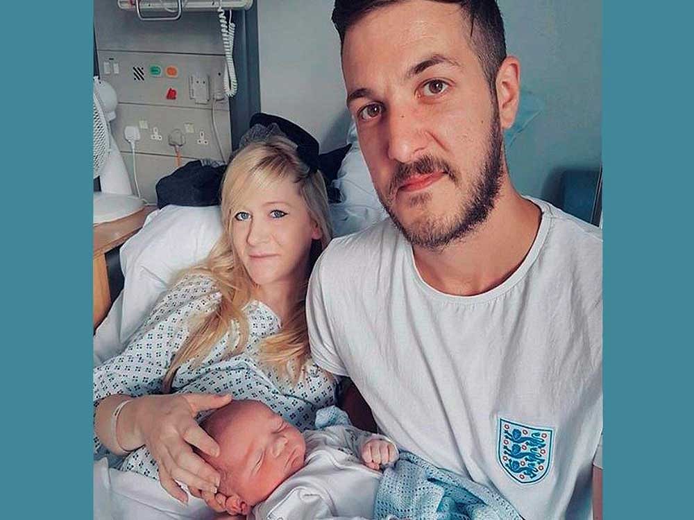 This is an undated hand out photo of Chris Gard and Connie Yates with their son Charlie Gard provided by the family, at Great Ormond Street Hospital, in London. AP/PTI