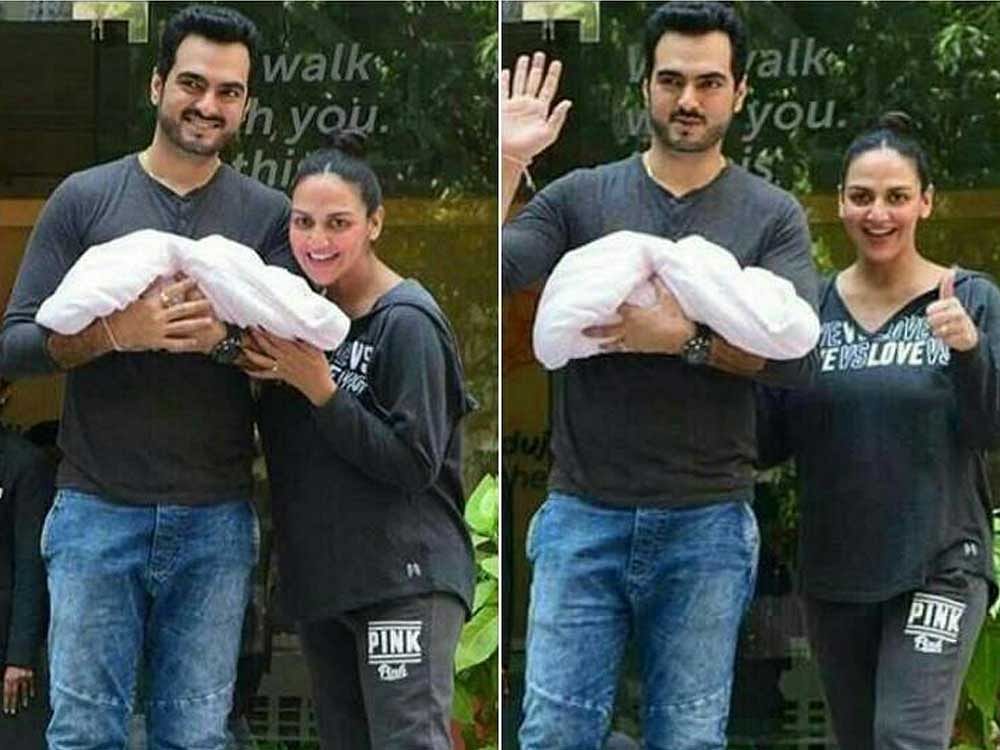 Esha, daughter of actors Dharmendra and Hema Malini, gave birth to her first child on October 20 at Hinduja Hospital, here. It was a normal delivery. Image courtesy Facebook
