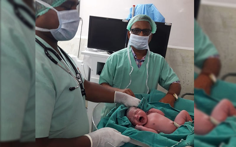 The baby was born at 11.03 am in the railway hospital in Mancheswar, barely five km from the Odisha capital Bhubaneswar. (ANI/TWITTER)