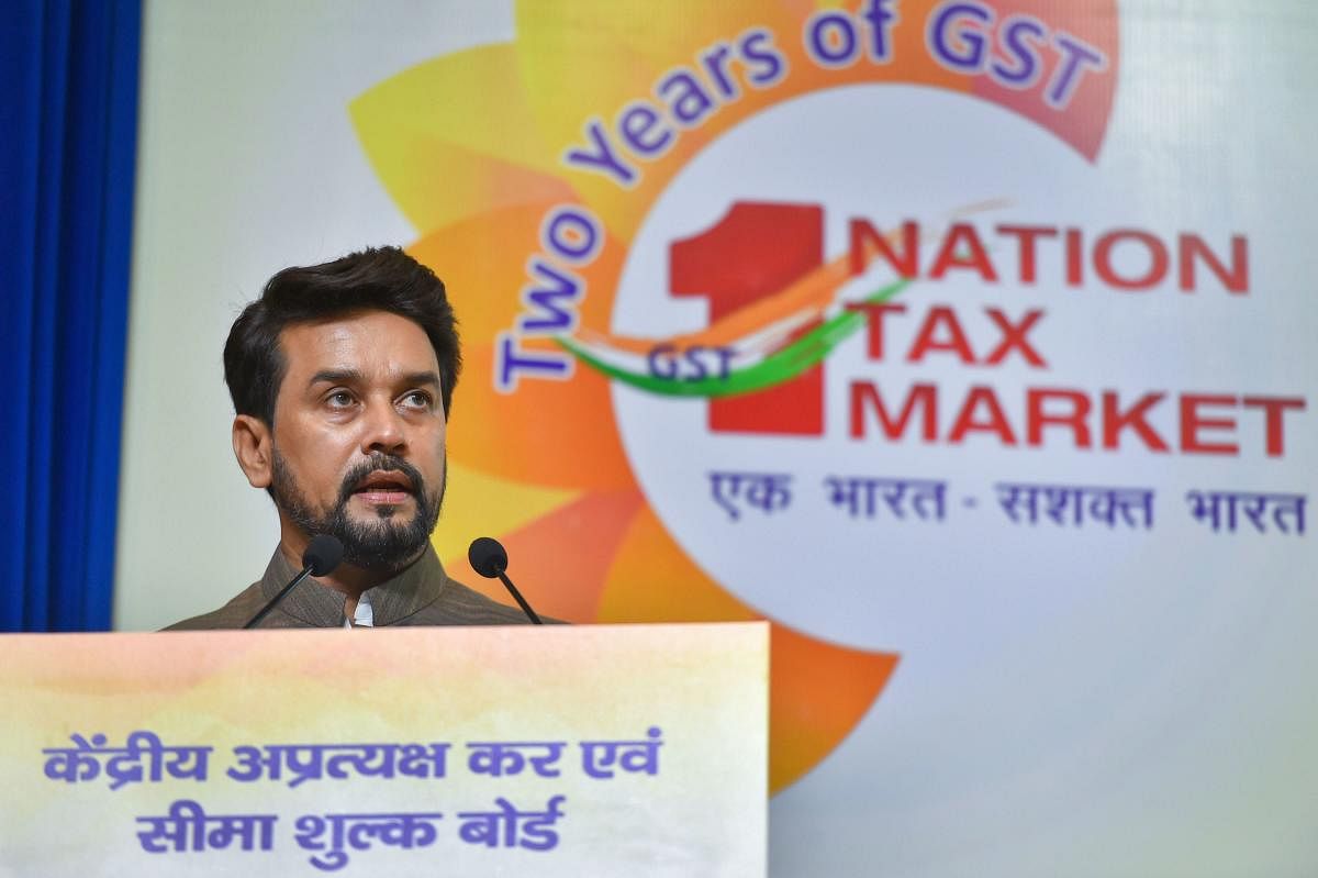 Minister of State for Finance and Corporate Affairs Anurag Singh Thakur moved the bill for discussion in the Upper House. Photo credit: PTI