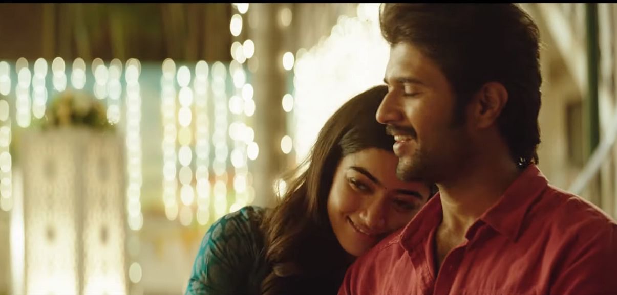 Rashmika and Vijay Deverakonda in Dear Comrade. In Bengaluru, the Kannada dubbed version is getting eight shows a day, while the Telugu original is getting about 250.