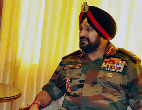 The Army may take up the issue of a photograph of Army Chief Gen Bikram Singh used on a BJP poll poster in Madhya Pradesh with the Election Commission. PTI photo