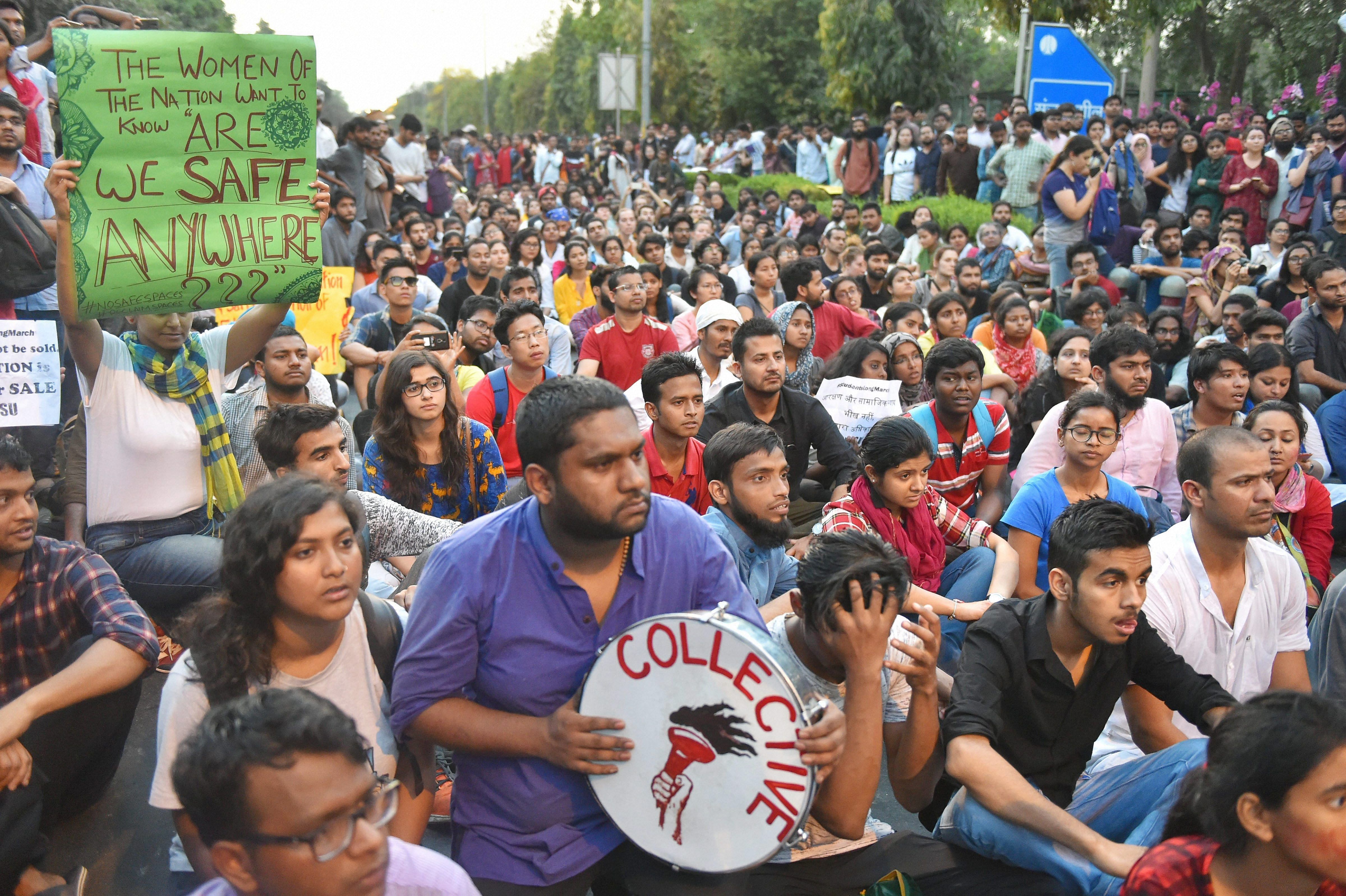 he Jawaharlal Nehru Students' Union will be holding a march to protest against the "infrastructural crisis" in the varsity, the JNUSU said. (PTI Photo)