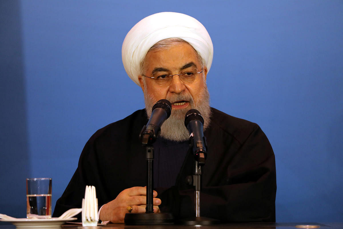 Iranian President Hassan Rouhani speaks during a meeting with tribal leaders in Kerbala, Iraq. (Reuters File Photo)