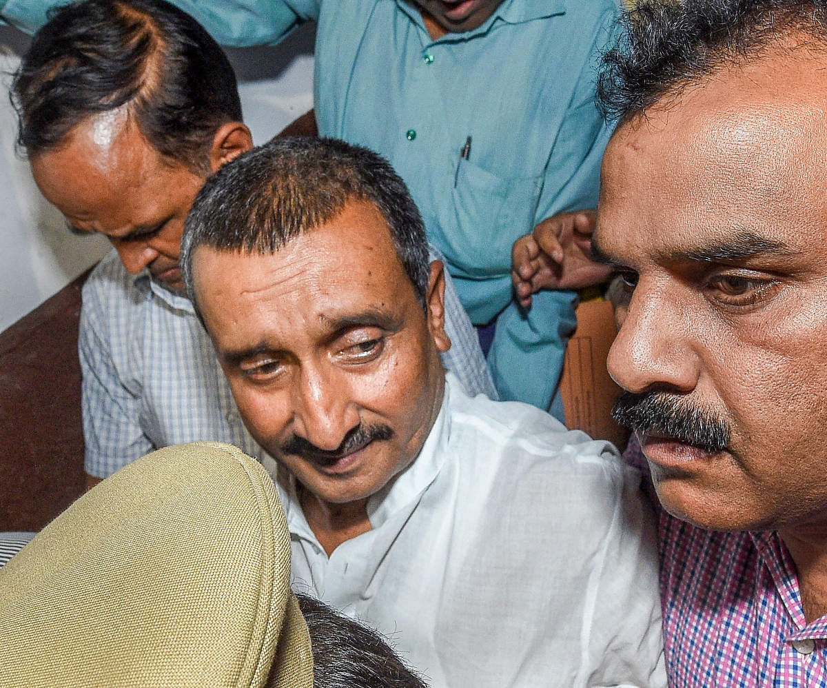BJP MLA Kuldeep Singh Sengar was among the 10 people named in an FIR registered on Monday in connection with a road accident in which the Unnao rape survivor and her lawyer were critically injured and her two aunts killed, police said. (PTI Photo)