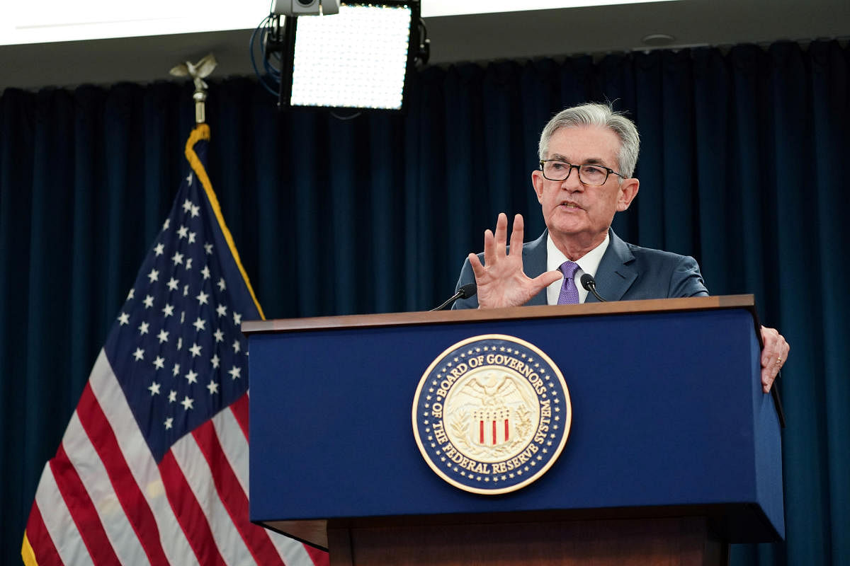 Federal Reserve Chair Jerome Powell holds a news conference following the Federal Reserve's two-day Federal Open Market Committee Meeting in Washington (Reuters Photo)