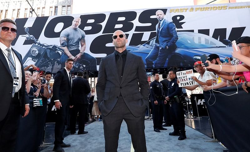 Cast member and producer Jason Statham arrives at the premiere for "Fast & Furious Presents: Hobbs & Shaw" in Los Angeles, California.(Reuters Photo)