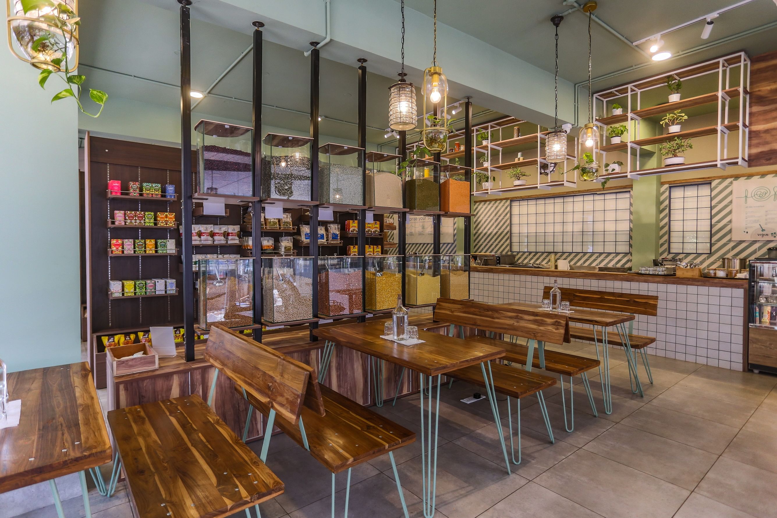 Located in Jayanagar, the cafe has a bright and colourful look.