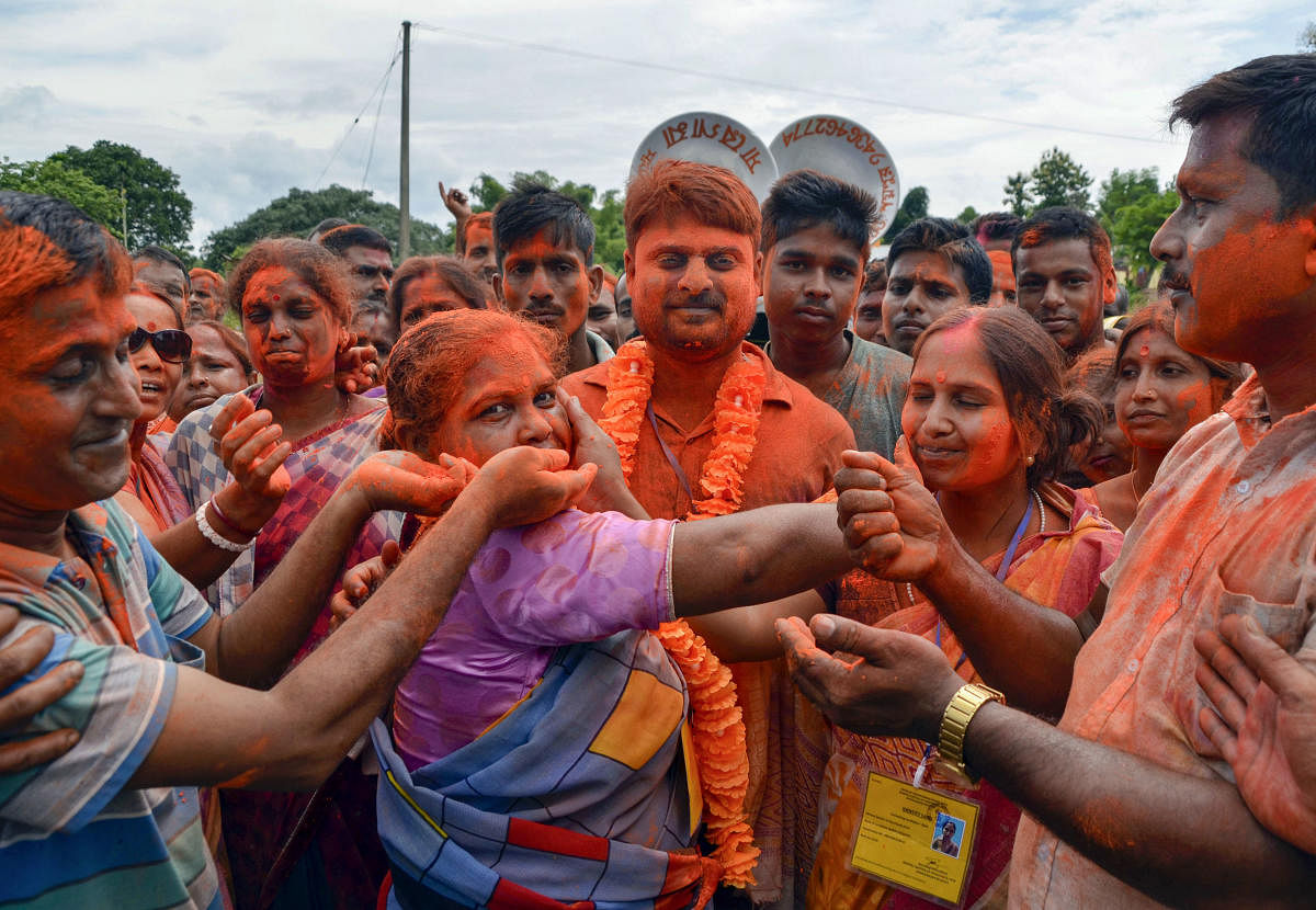 The BJP won over 90 per cent seats in the three-tier panchayat elections in the state.