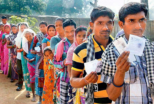 The male voters turned out in large numbers as compared to women during the first two hours of polling in Goa, which witnessed around 13 per cent voting till 9 AM. PTI