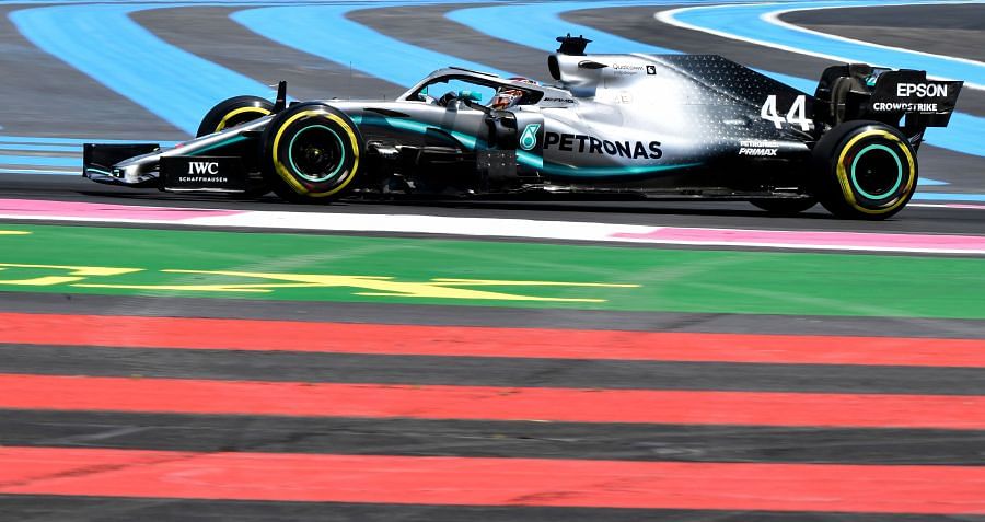Lewis Hamilton in action during Friday practice for the French Grand Prix. Picture credit: AFP