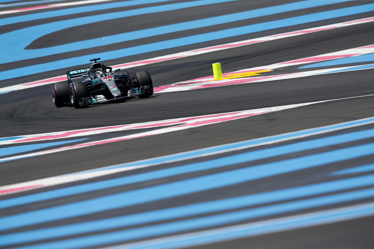 Mercedes' Lewis Hamilton during practice for the French Grand Prix at the Circuit Paul Ricard, Le Castellet. (Reuters)
