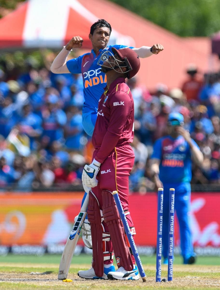 India beat West Indies by four wickets in the first T20 International match here on Saturday. (Photo AFP)
