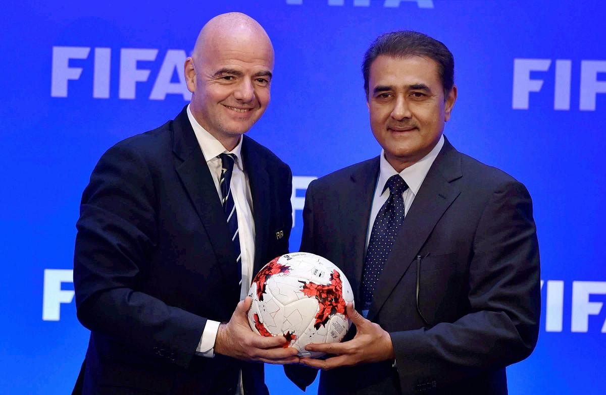 AIFF president Praful Patel (right) ruled out the possibility of a unified league featuring I-League and Indian Super League clubs this season. 