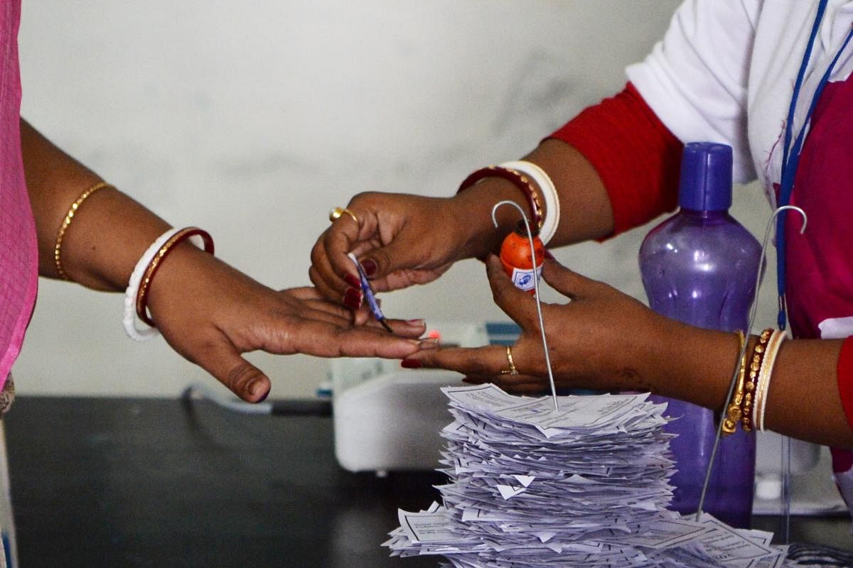 The polling that began at 7 am ended at 6 pm, officials said, adding that 72% of polling was recorded. More than 14 lakh people were eligible to vote in Monday’s election. (AFP File Photo)