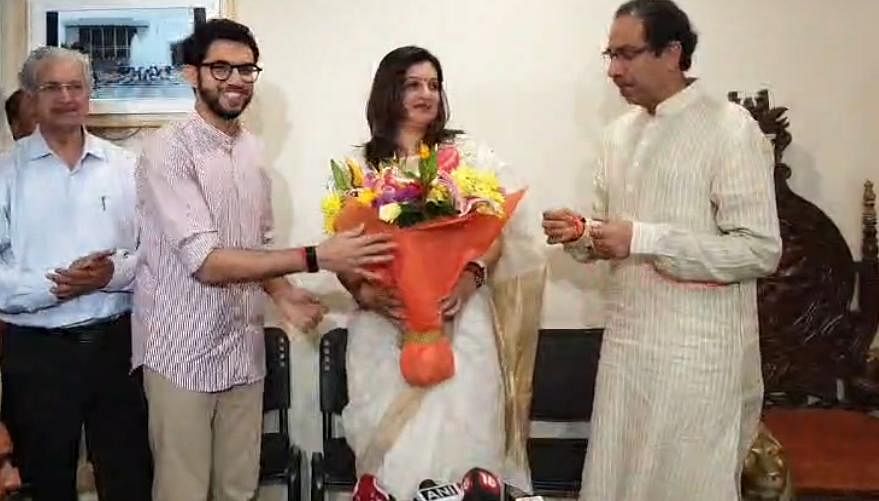Priyanka Chaturvedi joined the Shiv Sena in the presence of the party president Uddhav Thackeray, sources said. DH photo
