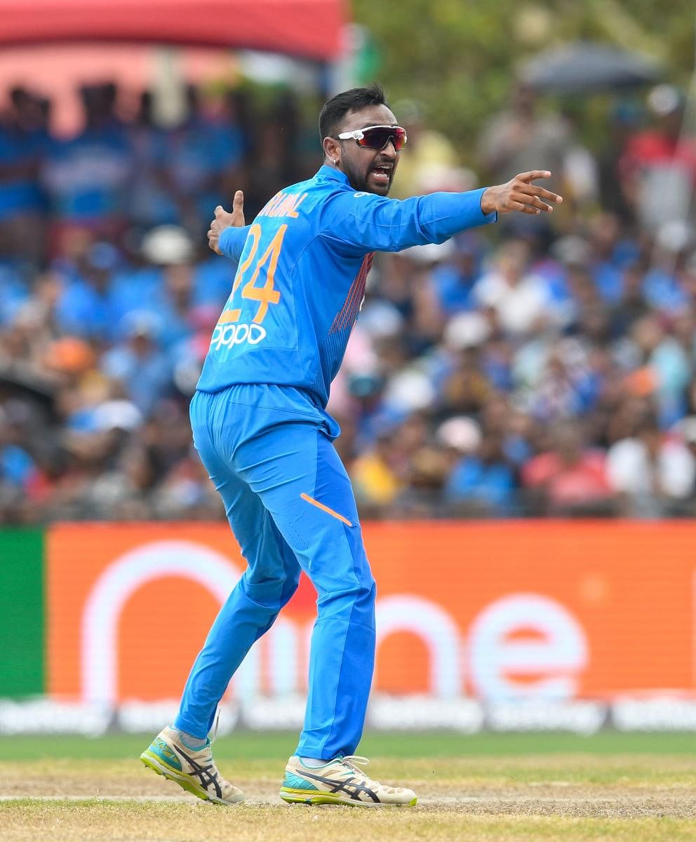 Krunal Pandya essayed a handy cameo of 13-ball 20 and picked up two wickets in India's win over the West Indies on Sunday. AFP